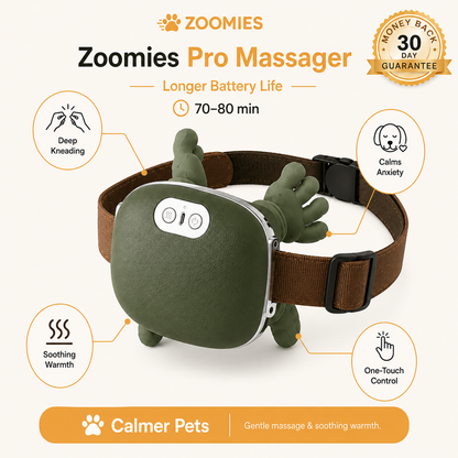 Zoomie Pro Massager™ — Warming Neck & Shoulder Massager for Dogs